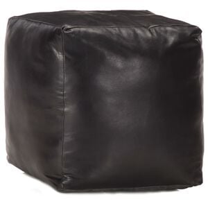 vidaXL puf 40 x 40 x 40 cm &aelig;gte gedeskind sort