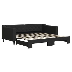 vidaXL daybed med udtr&aelig;k 90x190 cm stof sort