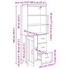 vidaXL Highboard Artisan Egetr&aelig; 69,5 x 34 x 180 cm Konstrueret tr&aelig;