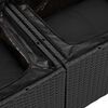 vidaXL Havesofa S&aelig;t med pude med opbevaring 10 pcs Sort Poly rattan