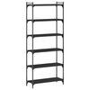 vidaXL bogreol med 6 hylder 80x30x188 cm konstrueret tr&aelig; sort