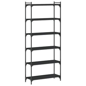 vidaXL bogreol med 6 hylder 80x30x188 cm konstrueret tr&aelig; sort