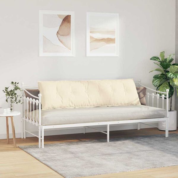 vidaXL Rygpude Creme 180 x 50 cm Velourstof