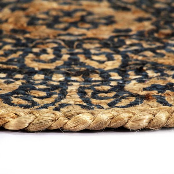 vidaXL d&aelig;kkeservietter 4 stk. rund 38 cm jute m&oslash;rkebl&aring;