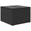 vidaXL havebord med glasplade sort 55x55x37 cm polyrattan