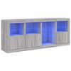vidaXL sk&aelig;nk med LED-lys 164x37x67 cm gr&aring; sonoma-eg