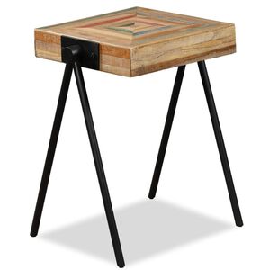 vidaXL sidebord massiv genbrugstr&aelig; teak