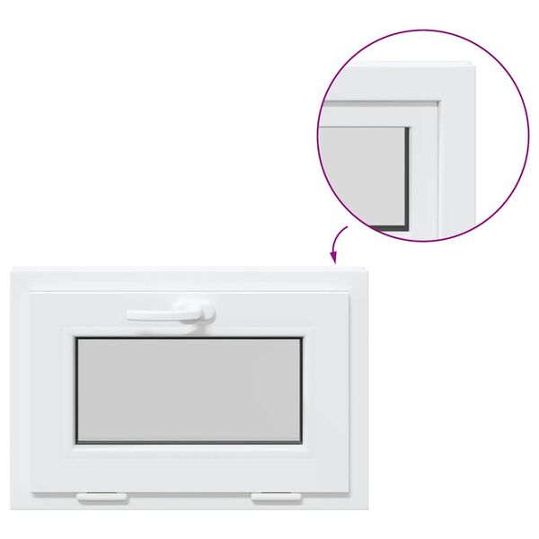 vidaXL kældervindue RISOR 60x40 cm tilt 3 ruder hvid