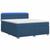 vidaXL Box Spring Seng med Madras og LED Bl&aring; 140 x 190 cm Stof
