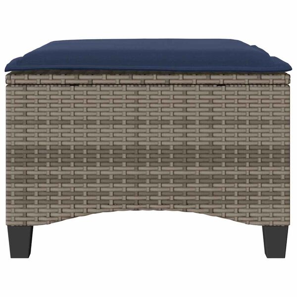 vidaXL havestole med hynder 2 stk. 55x55x36 cm polyrattan grå