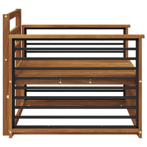 vidaXL 2 Stk Sofa med arml&aelig;n Massivt Akacietr&aelig; Naturfarvet