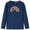vidaXL Lang&aelig;rmet T-shirt til b&oslash;rn str. 128 marinebl&aring;