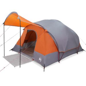 vidaXL 8-personers campingtelt vandt&aelig;t gr&aring; og orange