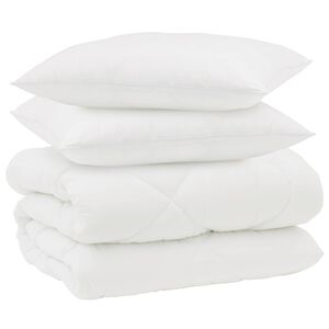 vidaXL Vinter dyne med pude 3 pcs Hvid Microfiber