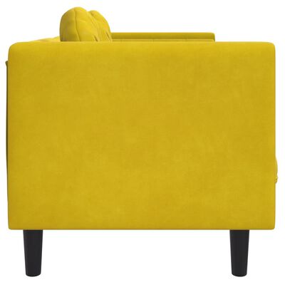 vidaXL 2-personers sofa med hynder velour gul