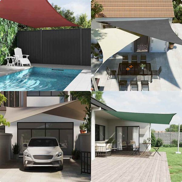 vidaXL solsejl 2x5 m oxfordstof rektangul&aelig;r antracitgr&aring;