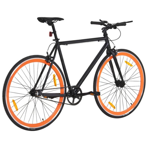 vidaXL cykel 1 gear 700c 55 cm sort og orange