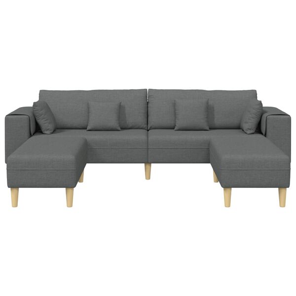 vidaXL Sofa med pude 3 pcs M&oslash;rkegr&aring; Stof