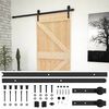 vidaXL Skyded&oslash;r 90 x 210 cm Massivt fyrretr&aelig; Naturfarvet og sort