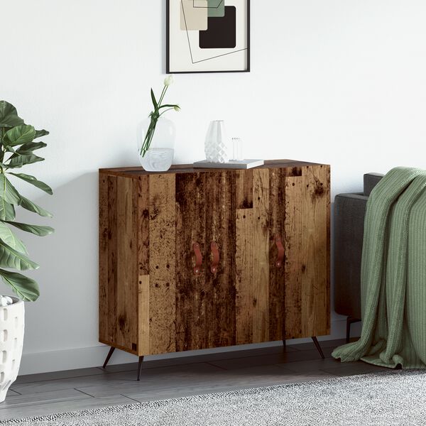 vidaXL Sideboard Gammelt tr&aelig; 89,5 x 34 x 80 cm Konstrueret tr&aelig;