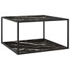 vidaXL sofabord 90x90x50 cm marmorglas sort
