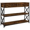 vidaXL konsolbord 100x28x75 cm konstrueret tr&aelig; r&oslash;get egetr&aelig;sfarve