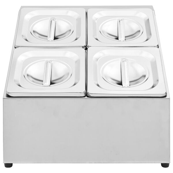 vidaXL gastronorm beholder med 4 GN 1/6-beholdere rustfrit stål
