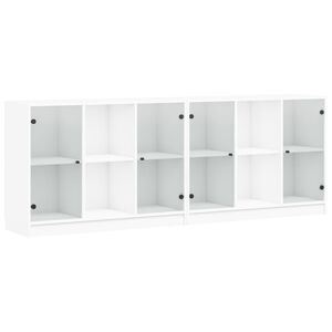 vidaXL bogreol med l&aring;ger 204x37x75 cm konstrueret tr&aelig; hvid