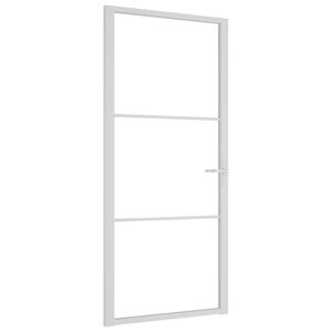 vidaXL Glasd&oslash;r 93 x 201,5 cm Aluminium Hvid og Transparent
