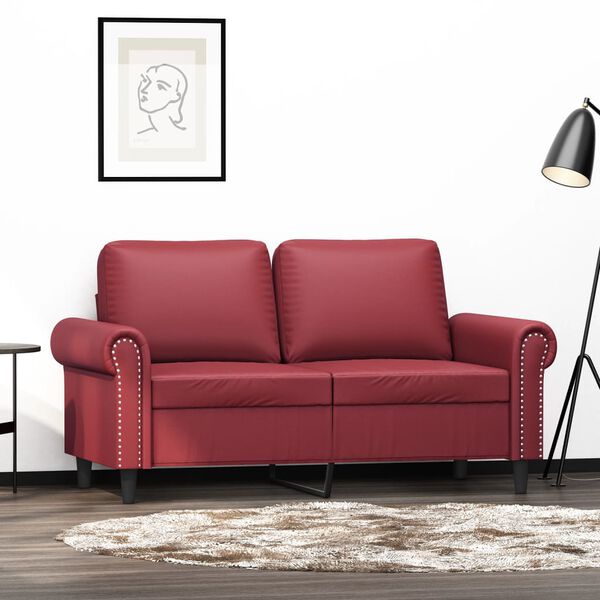 vidaXL 2-personers sofa 120 cm kunstl&aelig;der vinr&oslash;d