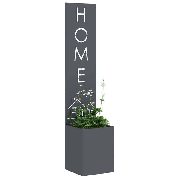 vidaXL Have privatliv skærm Antracit 32 x 140 cm Koldvalset stål