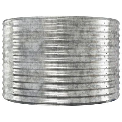 vidaXL plantekasse 396x100x68 cm pulverlakeret stål sølvfarvet