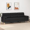 vidaXL 3-personers sofa med puder og hynder 210 cm stof sort