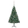 vidaXL kunstigt juletr&aelig; med lys og kugles&aelig;t 150 cm PVC gr&oslash;n