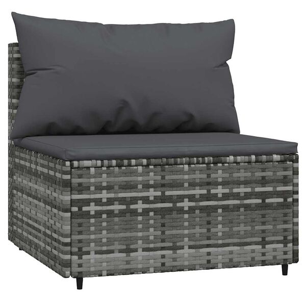 vidaXL midtermoduler til havesofa 2 stk. med hynder polyrattan grå
