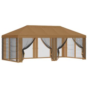 vidaXL Gazebo Cover med sidev&aelig;gge 6 x 3 m Beige Polyester 190