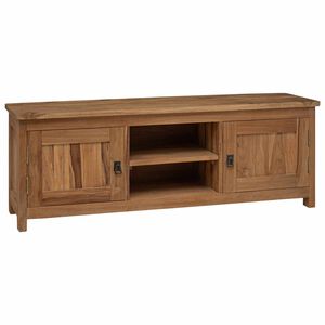 vidaXL Tv-skab 110 x 30 x 40 cm Naturfarvet Massiv Teaktr&aelig;