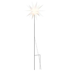 vidaXL juledekoration med LED-lys og jordspyd foldbar 57 cm hvid