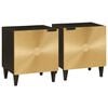 vidaXL Natskab 2 pcs Sort og Guld 40 x 33 x 46 cm Konstrueret tr&aelig;