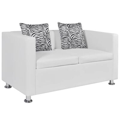 vidaXL sofasæt 3-pers. og 2-pers. sofa m. lænestol kunstlæder hvid