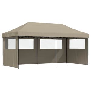 vidaXL Party Tent 292 x 580 x 315 cm Gr&aring;brun Oxford stof