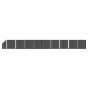 vidaXL hegnspanels&aelig;t 1657x(105-186) cm WPC sort