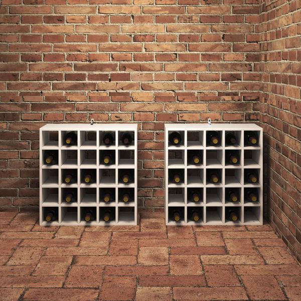 vidaXL Vinfad 2 pcs Hvid 56 x 25 x 56 cm Massiv fyrretr&aelig;