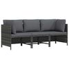 vidaXL 3-personers havesofa med hynder polyrattan gr&aring;
