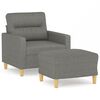 vidaXL sofastol med fodskammel 60 cm stof M&oslash;rkegr&aring;