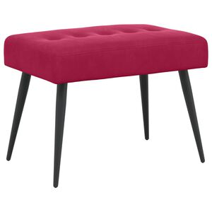 vidaXL B&aelig;nk med knap tufting Vinr&oslash;d 60 x 40 x 45 cm Fl&oslash;jl