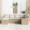 vidaXL Sofa S&aelig;t med pude 6 pcs Beige polyrattan