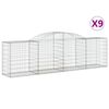 vidaXL buede gabionkurve 9 stk. 300x50x80/100 cm galvaniseret jern