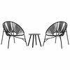 vidaXL havestolss&aelig;t 3 stk. polyrattan sort
