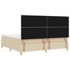vidaXL LED Box Spring Bed med madras Creme 200 x 200 cm Stof